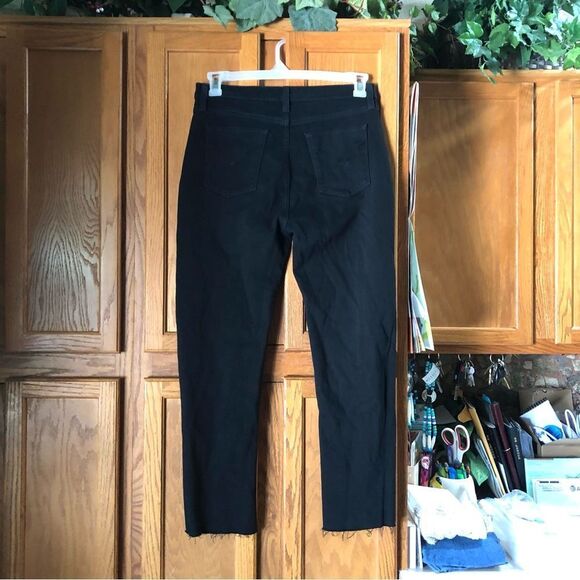 HUDSON Jeans High Rise Straight Ankle Cut Off Barbra Black Size 30 - Picture 7 of 14